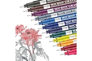 CAMIKI ART Fineliner Pens,12 Colors Retro Coloured Fine Liner Pens, 0.5mm Fineliners for Art Supplies Artist and Adult, Drawing, Sketching, Writing, Scrapbooking, Anime, Manga