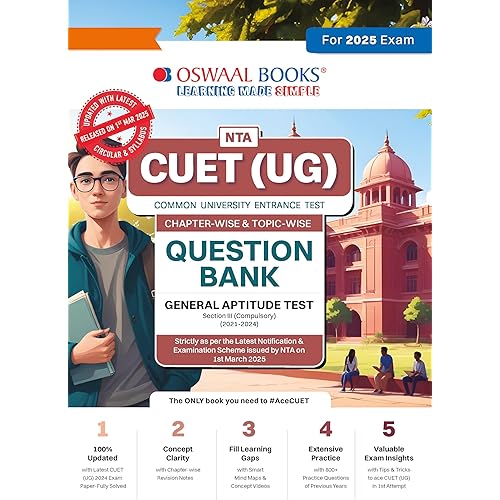 Oswaal CUET (UG) | COMMON UNIVERSITY ENTRANCE TEST | Chapter-wise Question Bank | Solved Papers (2021 - 2024) | Section 3 (Co