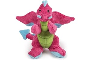 goDog Bubble Plush Dragons Squeaky Dog Toy, Chew Guard Technology - Pink, Small