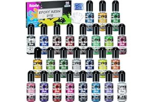 Roizefar Colori per Resina Epossidica – 26 Colori Pigmenti per Resina Epossidica Traslucida, Pigmento Resina Epossidica Altamente Concentrata per La Creazione di Gioielli, Artigianato–10ml Ciascuno