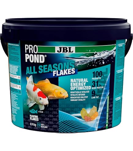 Pond Flakes Teichfischfutter 5L/800g - Mehrkomponenten-Flocken Für Jungfische & Kleine Arten