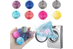 4MODLR Boule Anti Poils Machine à Laver, Lot de 8 Boules de Séchage Nylon Résistant Au Décolorage pour Friction Accrue pour Un nettoyage Efficace Des Poils et Salissures Réduire l'enchevêtrement