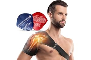 Sportlaboratorium Axelstöd - justerbart axelstöd för kvinnor och män med varmt och kallt gelpaket – axelrem stöd – frusen axe
