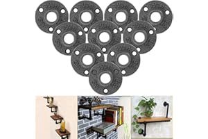 STARVAST BSP 10 x 1/2 Inch Floor Flange, Threaded Flanges, Cast Iron Piping Flanges, 3 Holes for Industrial, Furniture and DIY Decor, Vintage Wall Mount Bracket