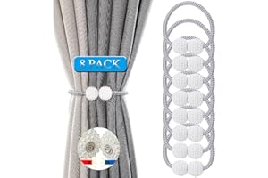 LOPKJ 8 Pezzi Fascette Magnetiche per Tende,con Perle Decorative,Fermatende Calamita Fermatenda per Tende per Tende Piccole Casa Soggiorno Camera Ufficio Decorazione