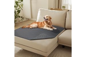 ‎LUCIPHIA luciphia 100% wasserdichte Hundedecke mit Rutschfesten Punkten, rutschfeste Hundedecke als Schutz für Sofa Bett Auto, Robuste Hundematte Maschinenwaschbar für Unterwegs Hunde, Grau 101 * 127cm