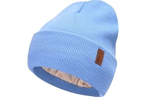 Bequemer Laden Mujer Invierno Termico Satén Forrado Gorro Tejer Slouchy Forro Seda Gorros de Esqui para Mujeres Hombres