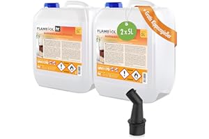 ‎HÖFER CHEMIE Höfer Chemie 2 x 5 L (10 Liter) FLAMBIOL® Bioethanol 96,6% Premium für Ethanol Kamin, Ethanol Feuerstelle, Ethanol Tischfeuer und Bioethanol Kamin