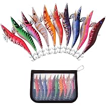 REALISTICO 3D OCCHI Esca Calamaro Legno Gamberetti Esca Calamaro Gancio Per Pesci Predatori EUR - Foto 2