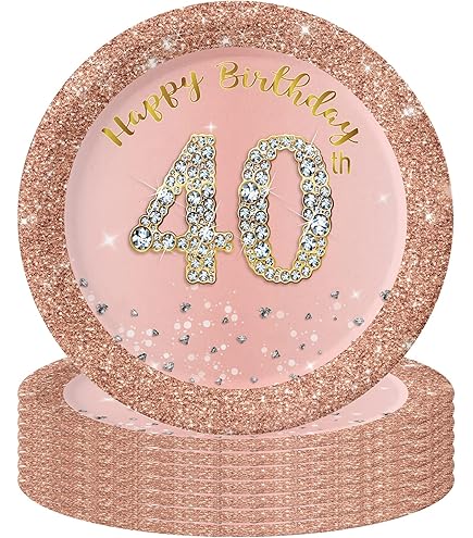 Papieren borden voor 40e verjaardag, 23 cm, zwart / goudkleurige wegwerpborden, 16 stuks wegwerpservies feestborden, „Happy 40th Birthday decoraties voor dames en heren, feestartikelen tafeldecoratie Papieren borden voor 40e verjaardag, 23 cm, zwart / goudkleurige wegwerpborden, 16 stuks wegwerpservies feestborden, „Happy 40th Birthday decoraties voor dames en heren, feestartikelen tafeldecoratie