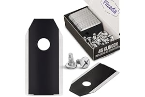 Filzada® 45x Lame De Rechange en Carbon pour tous les Husqvarna Automower/Gardena/Yardforce - Lame robot tondeuse pour Husqvarna 305, 308, 310, 315, 320, 420, etc. - avec vis