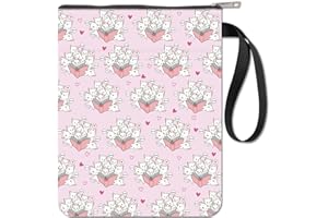 CRASPIRE Custodie per Libri Gatti Rosa Proteggi Libri Copertine per Libri In Brossura Copertina per Libri In Tessuto Lavabile con Cerniera e Tasca Extra Sulla Manica per Gli Amanti Dei Libri Regali