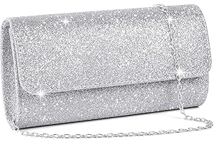 Pochette Paillettes Con Catena - Borsetta Glitterata Donna Per Serate, Cerimonie, Regalo