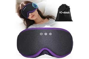 LC-dolida Masque de Sommeil Écouteurs Bluetooth 5.4 avec Haut-parleurs Amovibles, Masque de Nuit 3D Confortable pour Dormir sans Pression, Conçu pour Dormeurs sur le Côté
