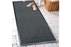GULLAMBO Hallway Runner Grey Rug - Non Slip Kitchen Rugs for Kitchen, Stair & Doorway - Washable Rubber Backed Carpet Runner and Runner Rugs - Durable Indoor Floor mats for Home,
