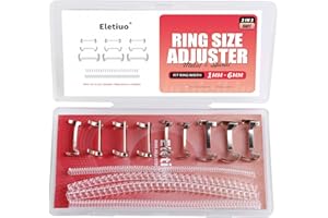 ELETIUO Ringgrößenversteller und -reduzierer, unsichtbares Größen-Set für lose Ringe, 2 Stile, 6 Größen Spirale und 3 Größen, Metallschutz, verhindert das Herunterfallen von Ringen für Männer und Frauen, 15