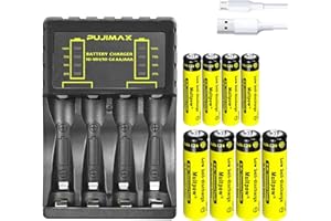 HVIWW Rechargeable Batteries with Charger 4 Slot LED, 1100mAh 2600mAh 8 Pack Universal Household Battery Chargers for AA AAA Ni-MH Ni-CD Batteries, USB Fast Charging (4-slot -Charger, 4*AA+4*AAA)