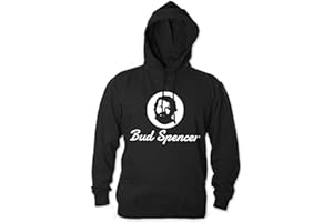 BUD SPENCER OFFICIAL Bud Spencer - Felpa con cappuccio da uomo, con logo ufficiale, colore: Nero