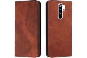 Mo-Somnus Funda para Xiaomi Redmi 9/Xiaomi Redmi 9 Power/Xiaomi Poco M2,Funda Carcasa de Cuero con Tapa Case, Cuero Billetera Carcasa Magnético con Cáscara de TPU, Ranura para Tarjeta (Marrón)