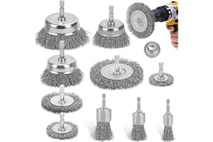 DazSpirit 10-Teilig Drahtbürste Bohrmaschine, Messingbeschichteter Drahtbürste Akkuschrauber für 6-mm-Bohrer, Schleifbürsten Ideal zum Entfernen von Rost, Polieren und Reinigen