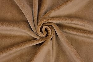 kullaloo Minkee (Tissu Peluche Microfibre) au Metre – 1,5 mm Supersoft Shorty – 0,5 m - Couleur Marron