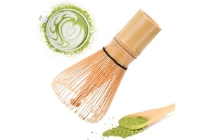 DiDiBirDi Fouet à matcha en bambou fabriqué à la main, mélangeur à matcha traditionnel japonais, cuillère, 100 % fait main à partir de bambou naturel (2 pièces)