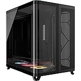 حقيبة كمبيوتر CORSAIR AIR 5400 RS-R ARGB ذات برج متوسط مقسم ثلاثي &ndash; دوار عكسي مثبت مسبقًا 3X RS120-R ARGB F
