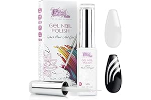 PICS NAILS Esmalte de uñas semipermanente para nail art y manicura francesa 10 ml - esmalte de uñas con lámpara permanente colores de gel UV con pincel de alta precisión! (10. Blanco)
