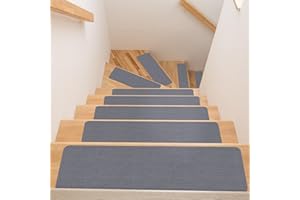 ANRO Tappetino per gradini, autoadesivo, per interni, per scale, antiscivolo, 90 x 30 cm, grigio