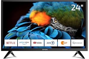 DYON Smart 24 XT Téléviseur 60 cm (24 Pouces) (HD Smart TV, HD Triple Tuner (DVB-C/-S2/-T2), Prime Video, Netflix, Youtube & HbbTV, WLAN, Mode hôtel), Noir