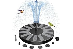 AISITIN Solar Water Fountain, Solar Powered Water Fountain with 6 Nozzles, Floating Solar Pond Pump for Bird Bath, Garden, Pond, Pool and Fish Tank
