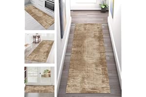 ‎SGLGSTORE Läufer Teppich Lang Flur rutschfest Waschbar Küche Korridor Teppichläufer Braun 50X150CM Modern 3D Teppichmatten Küchenläufer Wohnzimmer Kinderzimmer Esszimmer Anpassbare Küchenteppich Meterware
