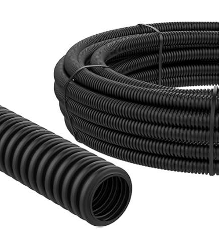 UV Wellrohr NW37 - 25m Geschlitzt Schwarz Für Solar & Photovoltaik