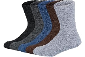 Chalier Cozy 5 Paar Kuschelsocken Herren Bettsocken Kuschel Flauschig Weiche Socken Haussocken Warme Dicke Business Herren Socken 42-47(EU)