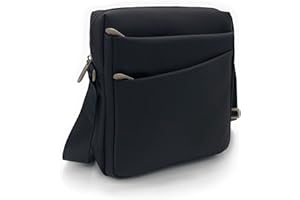 ELIOX Shoulder Bag for Men, Adjustable Shoulder Strap for iPad Tablet up to 11 Inches, Waterproof Shoulder Messenger for Business, Office, Business and Everyday Use, Black-L