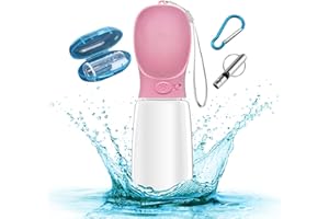 NINGESHOP Hunde Wasserflasche 550ml, Hunde Trinkflasche für Unterwegs,Tragbare Haustier Wasserflasche Hund Katze Trinkflasche für Spaziergang, Wandern, Ausbildung, Unterwegs Outdoor