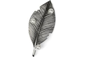 styleBREAKER Blatt Magnet Schmuck Anhänger mit Perlen für Schals, Tücher oder Ponchos, Brosche, Damen 05050031