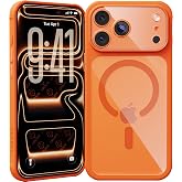 URUCHI [Kamera Korumalı] iPhone 18 Pro Max / 17 Pro Max Manyetik Halkalı Kılıf, Turuncu, Kamera Mod&uuml;l&uuml;n&uuml; de Kaplayan Şeffaf P
