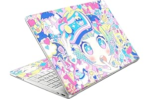 HK Studio Laptop Skin Decal for HP 15.6" Kawaii Anime Girl with No Bubble, Waterproof, Scratch Resistant - Including Wide Screen and Full Wrist Pad - 15.6 inch HP Laptop Cover Sticker Decal Wrap
