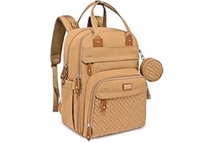 BabbleRoo Sac à Dos à Langer avec Matelas à Langer pour Bébé – Grande Capacité Sac à Couches Multifonction Imperméable Sac de Voyage avec étui à sucette détachable, Unisexe