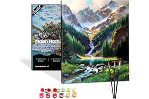 Bougimal Pintar por Numeros Adultos, DIY Pintura por Números Paisajes con Marco de 40 X 50 cm