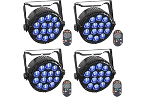 4PCS RGBW Focos LED Par, HOLDLAMP 84W Luz de Escenario con Modo de Activación de Sonido y Control Remoto, DMX 4/8CH Luces Discoteca para DJ Fiesta Cumpleaños Bar Club