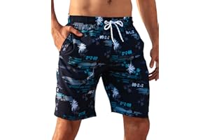 APTRO Costumi Pantaloncini da Bagno Uomo Mare Surf Piscina Stampa Hawaiana Estiva Grande Asciugatura Rapida con Fodera in Rete