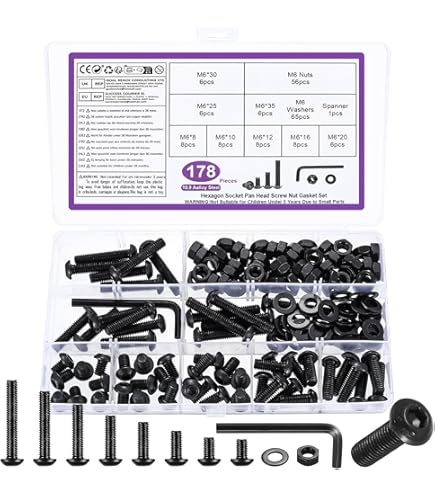 200pcs vis à douille écrou hexagonal fileté m6 x10mm vis dinsert pour