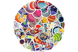AUCEKO Set di 50 adesivi alieni universo, impermeabili, in vinile, per laptop, bambini, auto, moto, skateboard, bagagli, valigie, computer, graffiti Decal