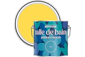 Rust-Oleum Peinture Jaune Résistante à l'eau pour Murs de Salle de Bains, Finition Mate - Sorbet Citron 2.5L