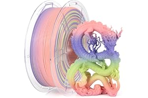 iSANMATE High Speed Filamento PLA para Impresora 3D, Filamento PLA 1.75 mm +/- 0.02 mm, Adecuado para Impresión Rápida, Soporta Velocidades de Impresión de 30 a 600 mm/s (PLA+Rainbow)