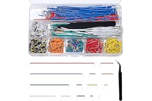 FORETOGO 840 Stück Breadboard Jumper Wire Set,14 Längen Flexible Breadboard Steckbrücken von 2-125 mm, U-Form Breadboard Jumper Set mit Pinzette, für Steckplatine Prototyping