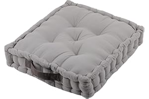 Alphadeco Seat Cushion, 100% Cotton (170 g/m2) - 45 x 45 x 10 cm - Floor Cushion / Chair Cushion