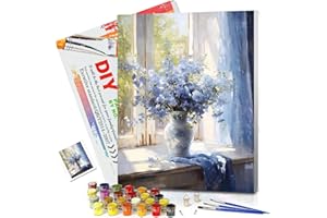 YALKIN Paint by Numbers Kits for Adults, Sea View Painting by Number Kits On Canvas,Without Frame DIY Color Oil Painting Acrylic Paints,Home Wall Decor 16x20in/40x50cm